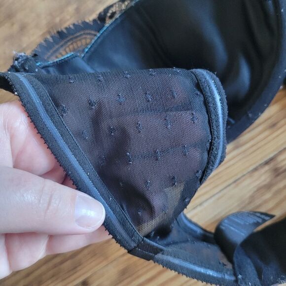 M&S Strapless Balconette Teal and Black Lace Bra - Picture 4 of 10